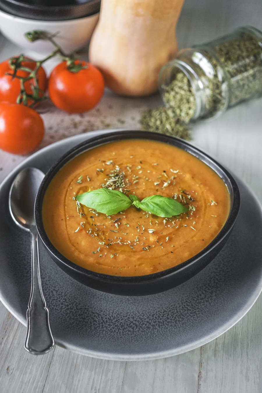 Aveludado de Tomate e Abóbora Assada