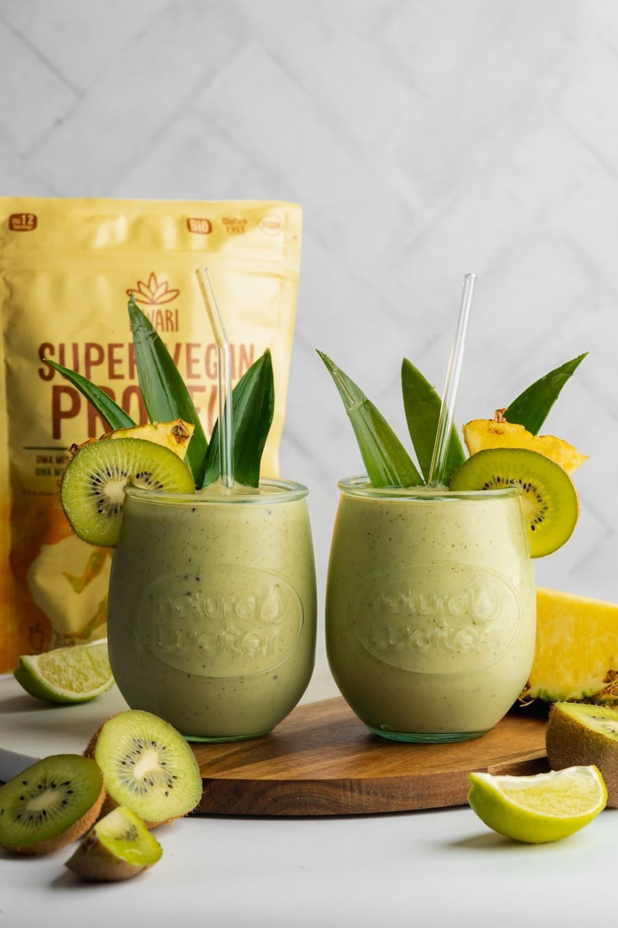 Smoothie Protéiné au Kiwi, Ananas et Citron Vert