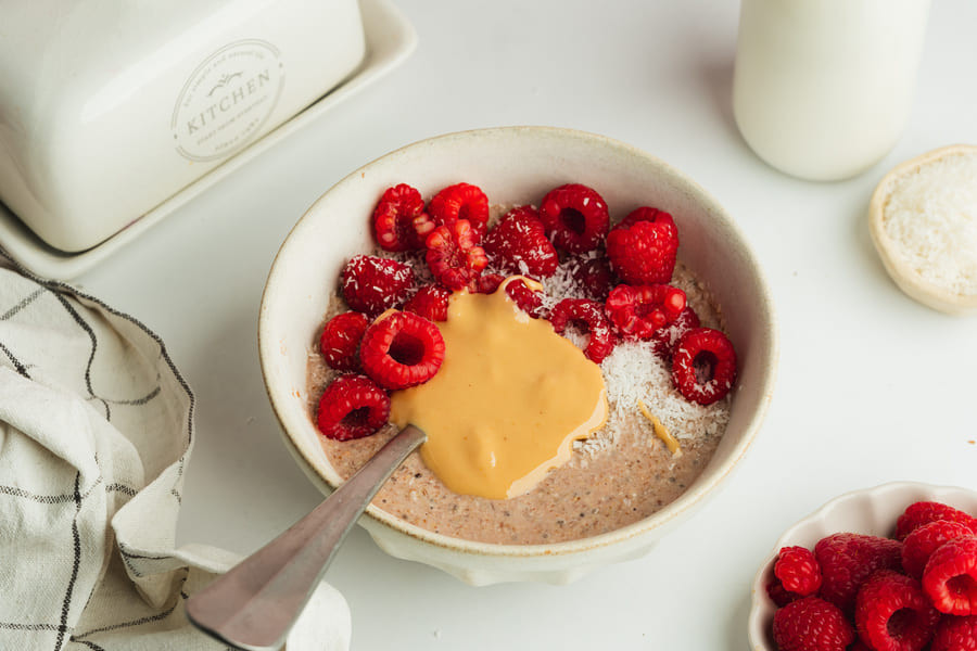 Porridge de Framboesa