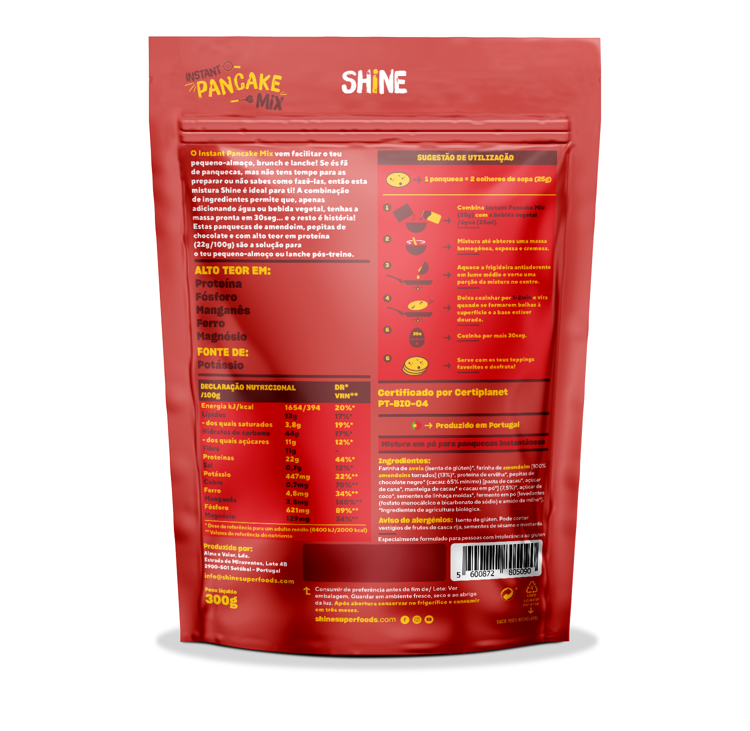 Instant Pancake Mix Amendoim e Pepitas de Chocolate 3